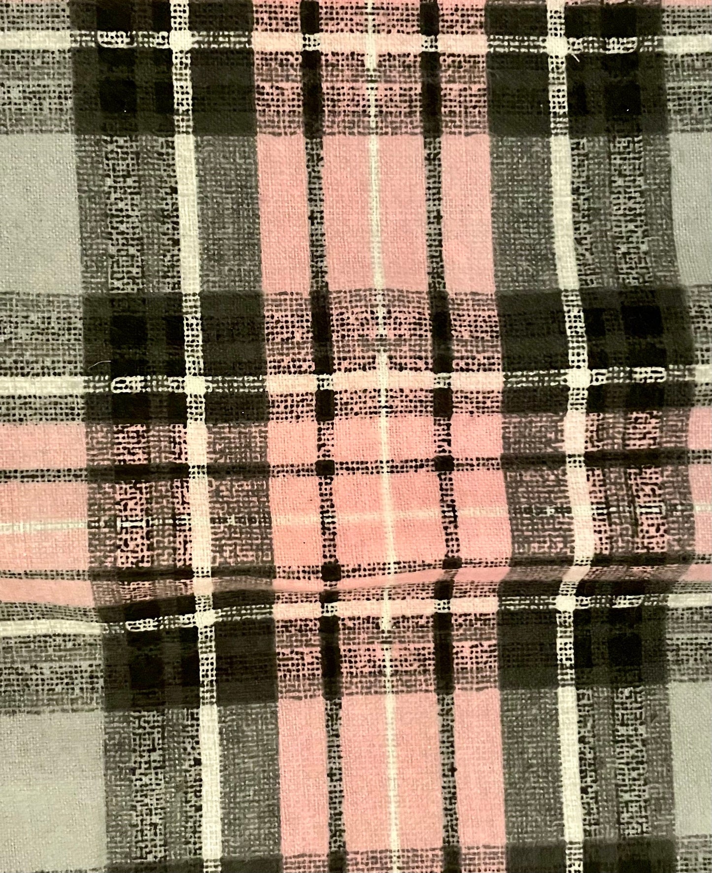 Perfect pink and grey plaid reversible blanket