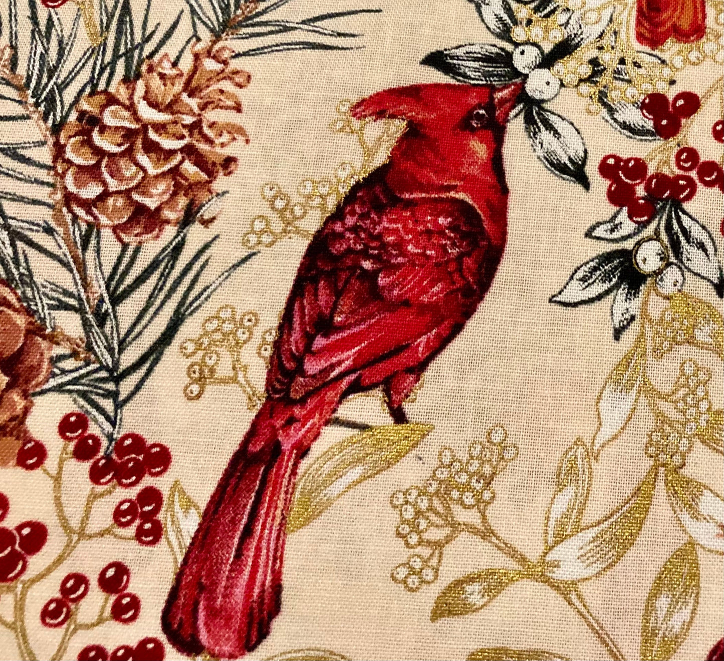Beautiful designer Red cardinal and Pine Christmas blanket