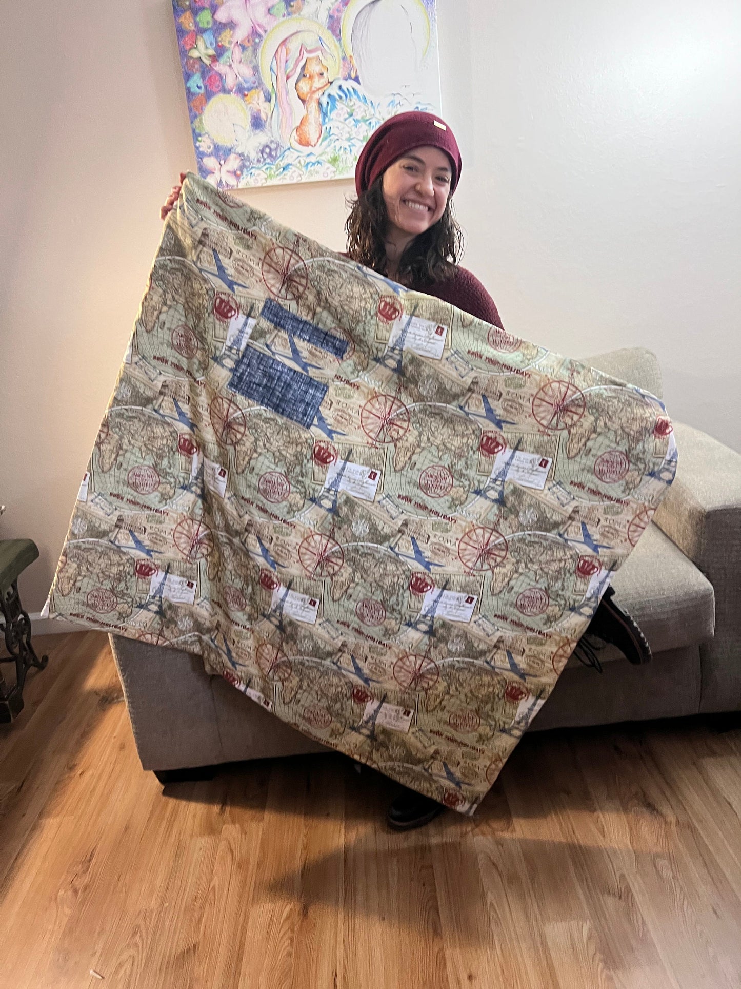 Unique World Traveler Lap Quilt/Blanket