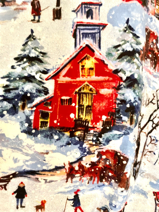 Beautiful Christmas winter village blanket