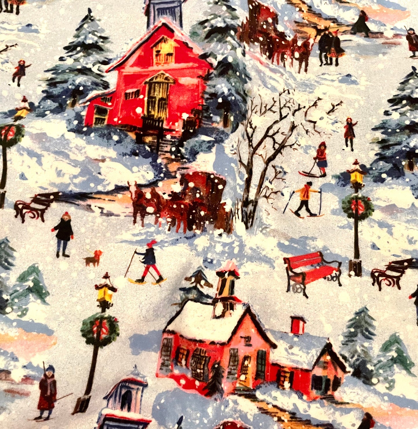 Beautiful Christmas winter village blanket
