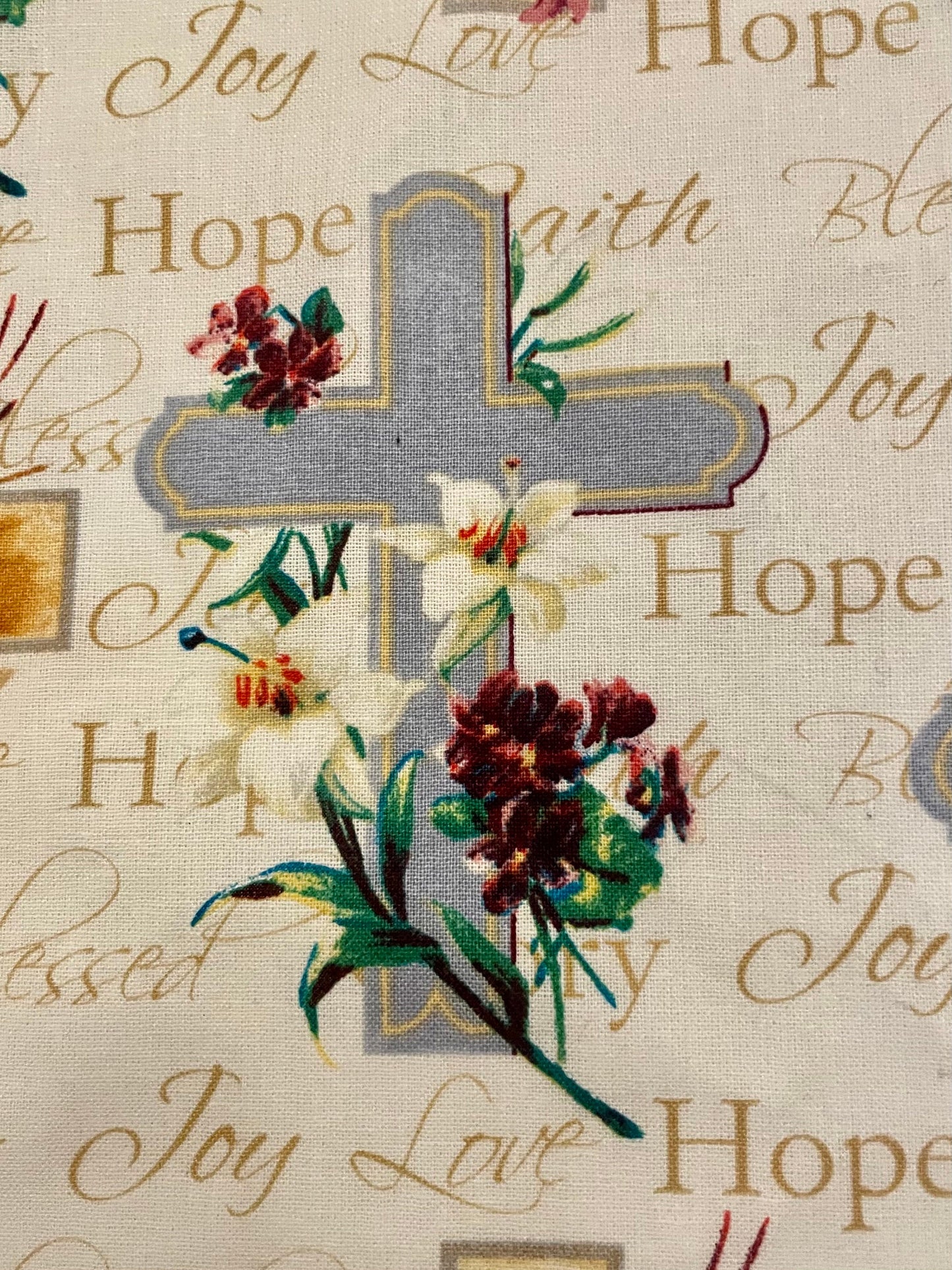 Beautiful Christian Hope Crosses and Flowers blanket